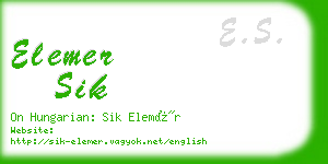 elemer sik business card